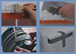 BlueDolphin szalagok használata durva felületen festéshez, gletteléshez, vagy csövek védő bevonataként, csomagoláshoz.